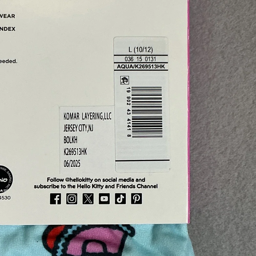 Hello Kitty‎ Girls Thermal Set Base Layer Warm Essentials Cuddl Duds LG NEW